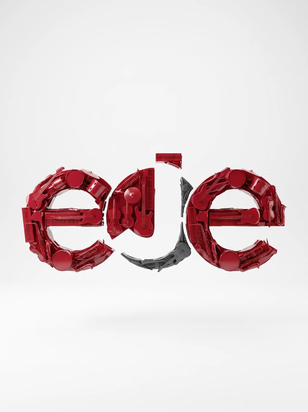 El logotipo de EJE construido con instrumentos musicales
